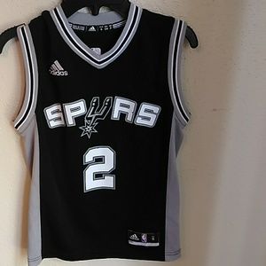 Spurs Black Jersey #2 Leonard kids small